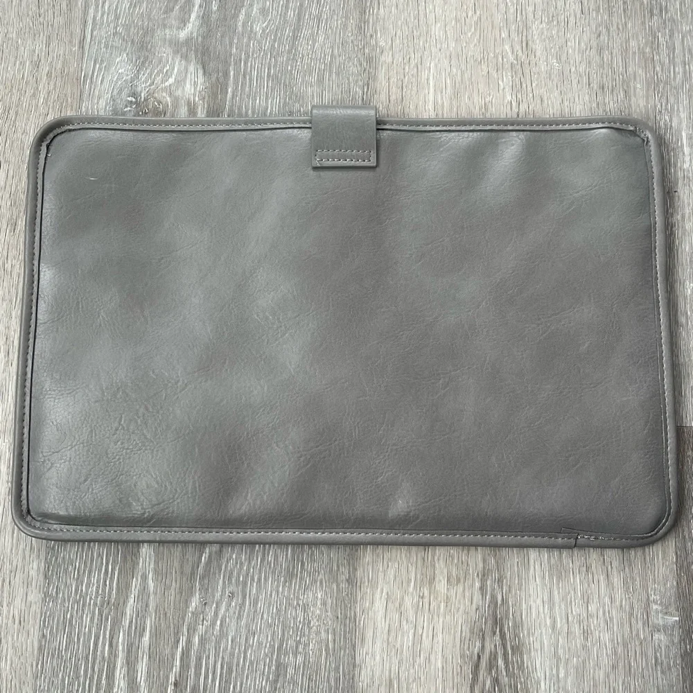 BEIS Faux Leather Gray Laptop Sleeve Bag